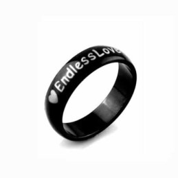 Pánský Prsten Endless Love 6 Mm Černý Titan
