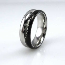 Locky Dvck Unisex 6Mm Černý Titanový Prsten