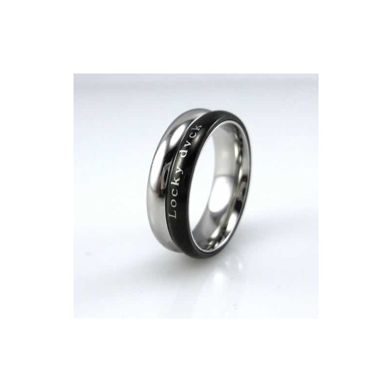 Locky Dvck Unisex 6Mm Černý Titanový Prsten
