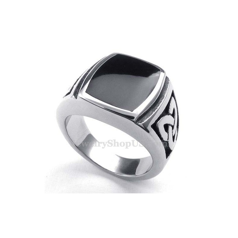 Pánský Černý Titanový Prsten