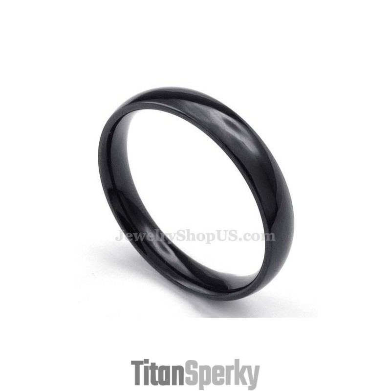 4Mm Černý Titanový Hladký Prsten