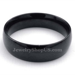 6Mm Černý Titanový Hladký Prsten
