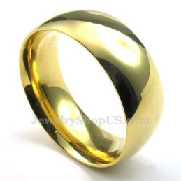 8Mm Zlatý Titanový Kulatý Prsten
