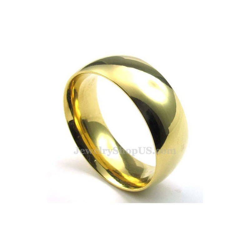 8Mm Zlatý Titanový Kulatý Prsten