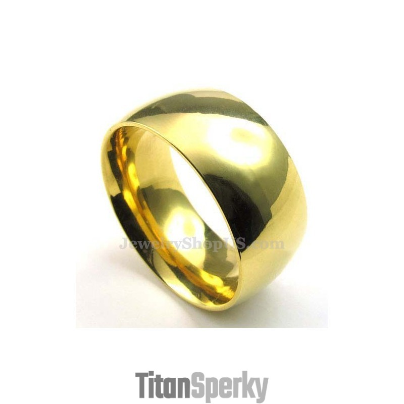 10Mm Zlatý Titanový Kulatý Prsten 10Mm Zlatý Titanový Kulatý Prsten
