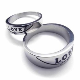 Prsten S Love 5 Mm, Intarzovaný Titanem A Dvorním Kroužkem