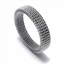 Titanový Prsten Se Síťovinou Unisex 4 Mm