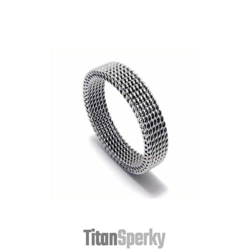 Titanový Prsten Se Síťovinou Unisex 4 Mm Titanový Prsten Se Síťovinou Unisex 4 Mm