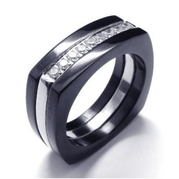 8Mm Diamantový Unisex Titanový Prsten