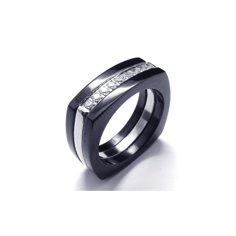 8Mm Diamantový Unisex Titanový Prsten