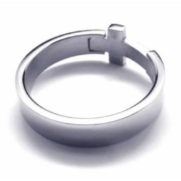 Unisex Titanový Prsten S Křížem A Diamantem 8 Mm