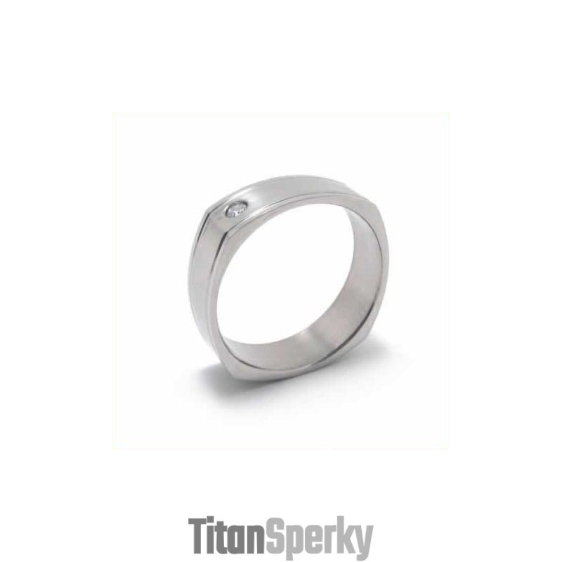 Prsten S Diamanty A Intarzií Z Titanu 6 Mm