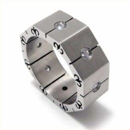 Prsten S Diamanty A Intarzií Z Titanu, 8 Mm