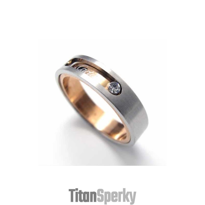 Prsten S Diamanty A Intarzií Z Titanu 5 Mm