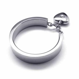 Titanový Prsten Se Srdíčkem A Diamanty 5 Mm