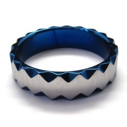 6Mm Unisexový Modrý Titanový Prsten