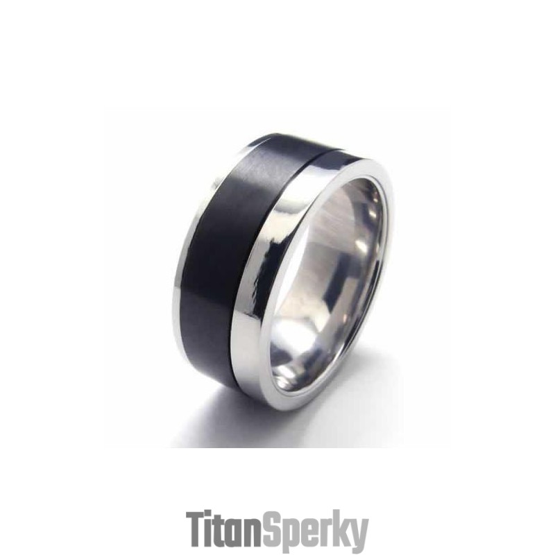 Pánský 8Mm Černý Titanový Prsten Pánský 8Mm Černý Titanový Prsten