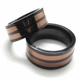 8Mm Titanový Prsten S Intarzií A Dvěma Kruhy