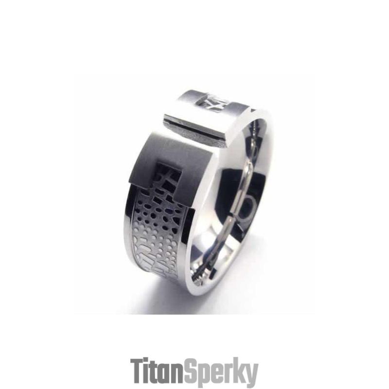 Pánský Designový Titanový Prsten 8 Mm