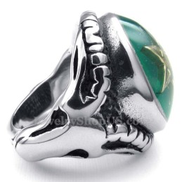 Zlatý Titanový Prsten S Pěticípou Hvězdou Zelené Barvy