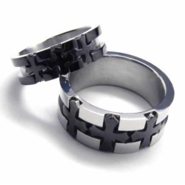 Černý Titanový Prsten S Intarzií 6 Mm