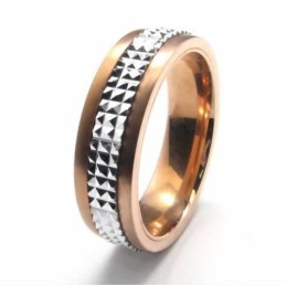 6Mm Titanový Prsten S Intarzií Z ve žluté barvě