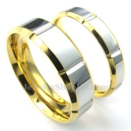 Módní v kovově šedé barvě ve žluté barvě Titanový Prsten (Pánský)