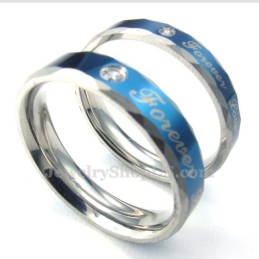 Pánský Titanový Prsten Forever Love Blue