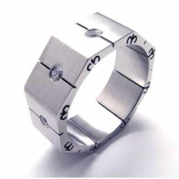 Prsten S Diamanty A Intarzií Z Titanu, 8 Mm