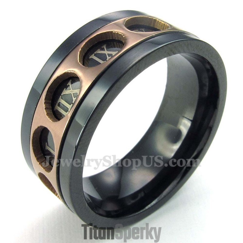 Titanový Otočný Prsten S Římskými Číslicemi