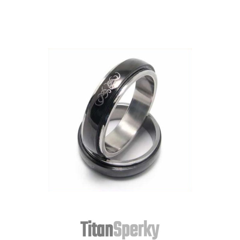Pánský Prsten Z Černého Titanu 6 Mm Pánský Prsten Z Černého Titanu 6 Mm