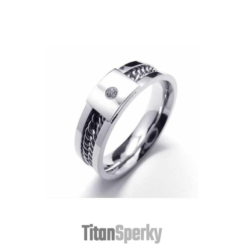 Prsten S A Intarzií Z Titanu 6 Mm