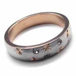Prsten S Diamanty, Titan A Zlatá Intarzie, 4 Mm