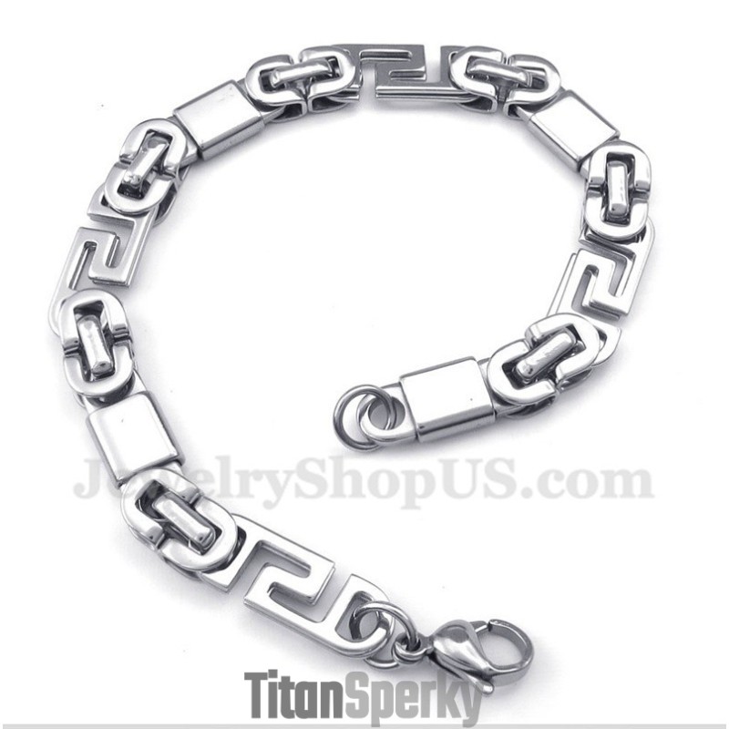 Pánský Titanový Náramek S Řeckým Meandrem