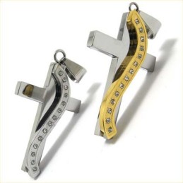 Módní Titanový Přívěsek S Diamantovým Křížem Ve Stylu S