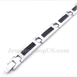 Pánský Titanový Černý Kabelový Náramek