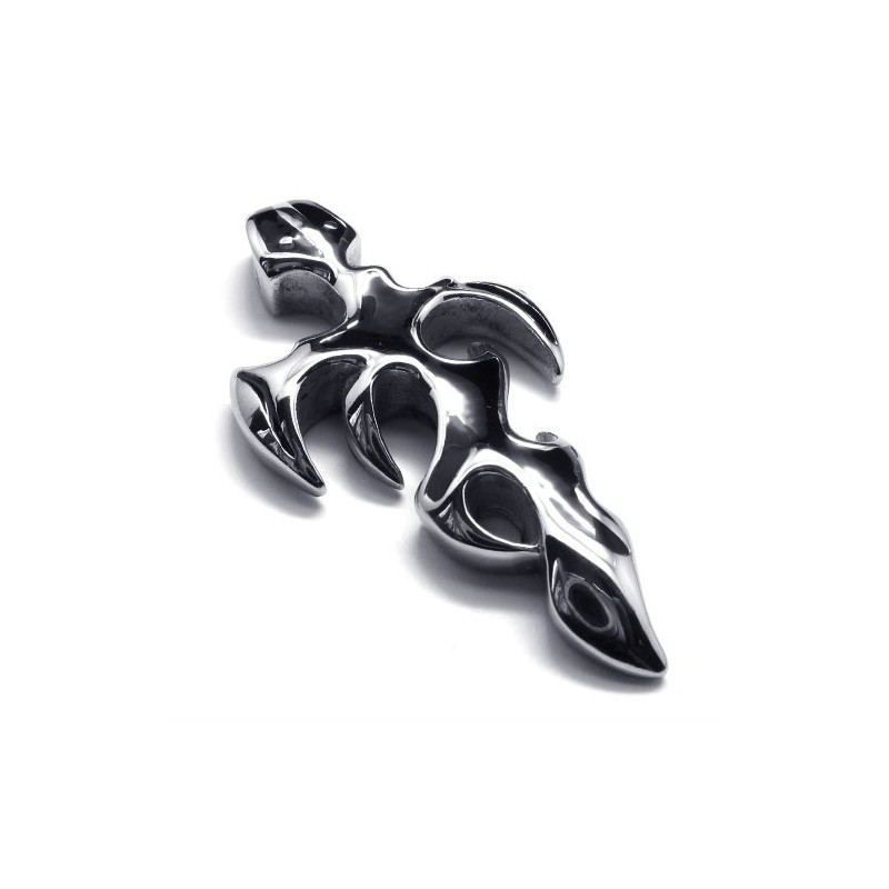 Módní Titanový Přívěsek S Křížem A Mečem S Plamenem