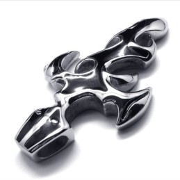 Módní Titanový Přívěsek S Křížem A Mečem S Plamenem