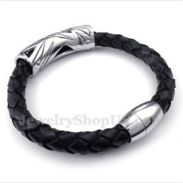 Pánský Titanový Kožený Náramek