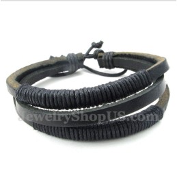 Pánský Kožený Titanový Náramek