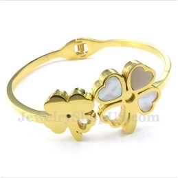 Pánský Titanově-Zlatý Náramek S Jetelem