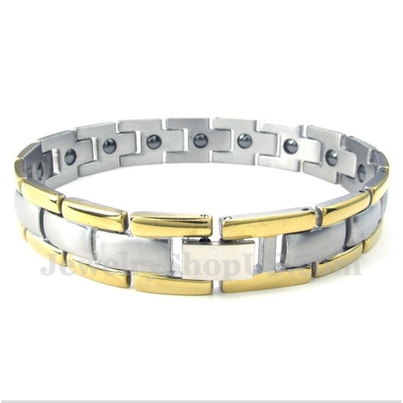 Pánský Zlatý Titanový Magnetický Náramek Pánský Zlatý Titanový Magnetický Náramek