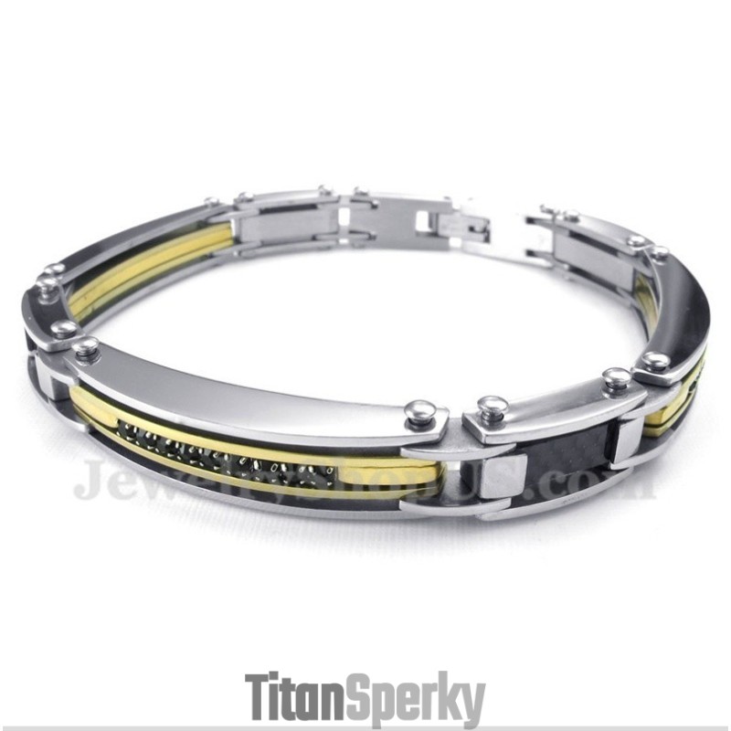 Pánský Diamantový Titanový Náramek