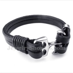 Pánský Kožený Náramek S Kotvou