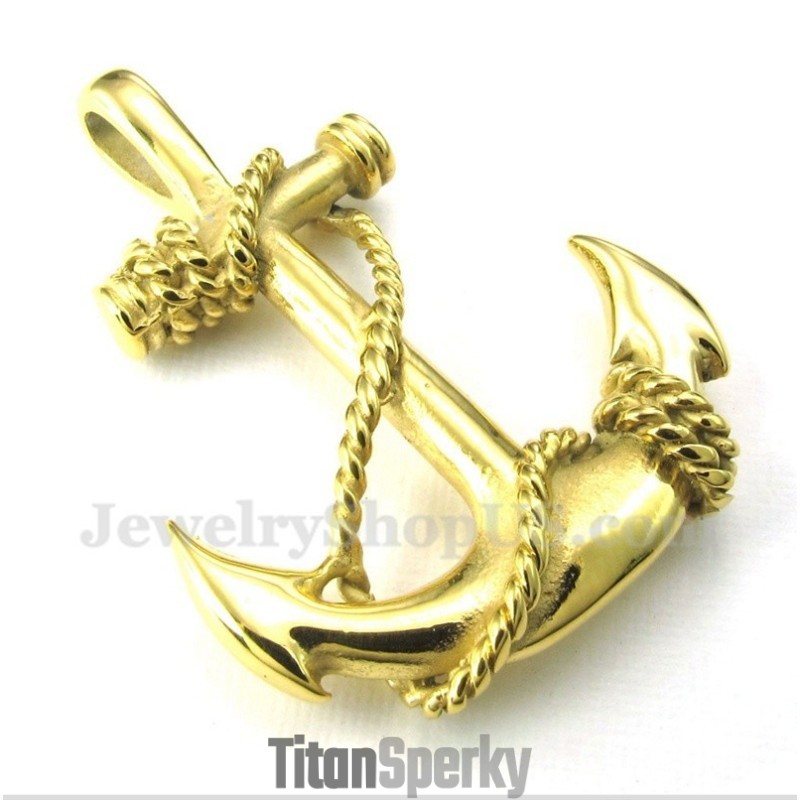 Pánský Přívěsek S Kotvou Z Titanu A Zlata S Řetízkem Zdarma