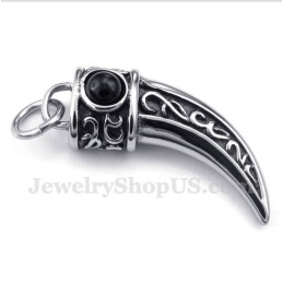 Pánský Přívěsek S Titanovým Odlitkem A Rohy, Černým Zirkonem A Řetízkem Zdarma