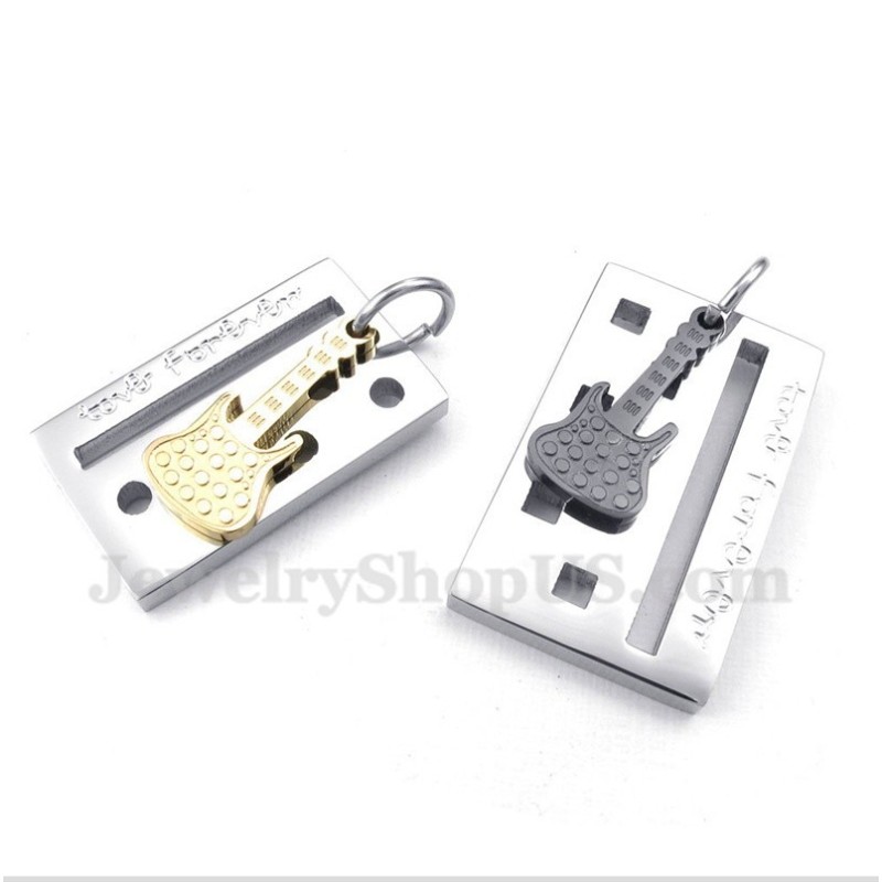 Titanový Přívěsek Na Kytaru Pro Páry S Řetízkem Zdarma (Jeden Pár)