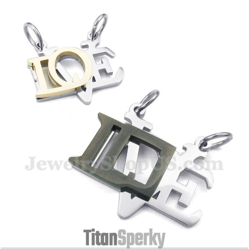 Titanový Přívěsek S Nápisem Lásky Pro Páry S Řetízkem Zdarma (Jeden Pár)