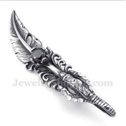 Pánský Titanový Přívěsek S Černým Peřím A Řetízkem Zdarma