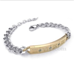 Titanový Náramek S Římskými Číslicemi A Diamanty Pro Páry (Jeden Pár)